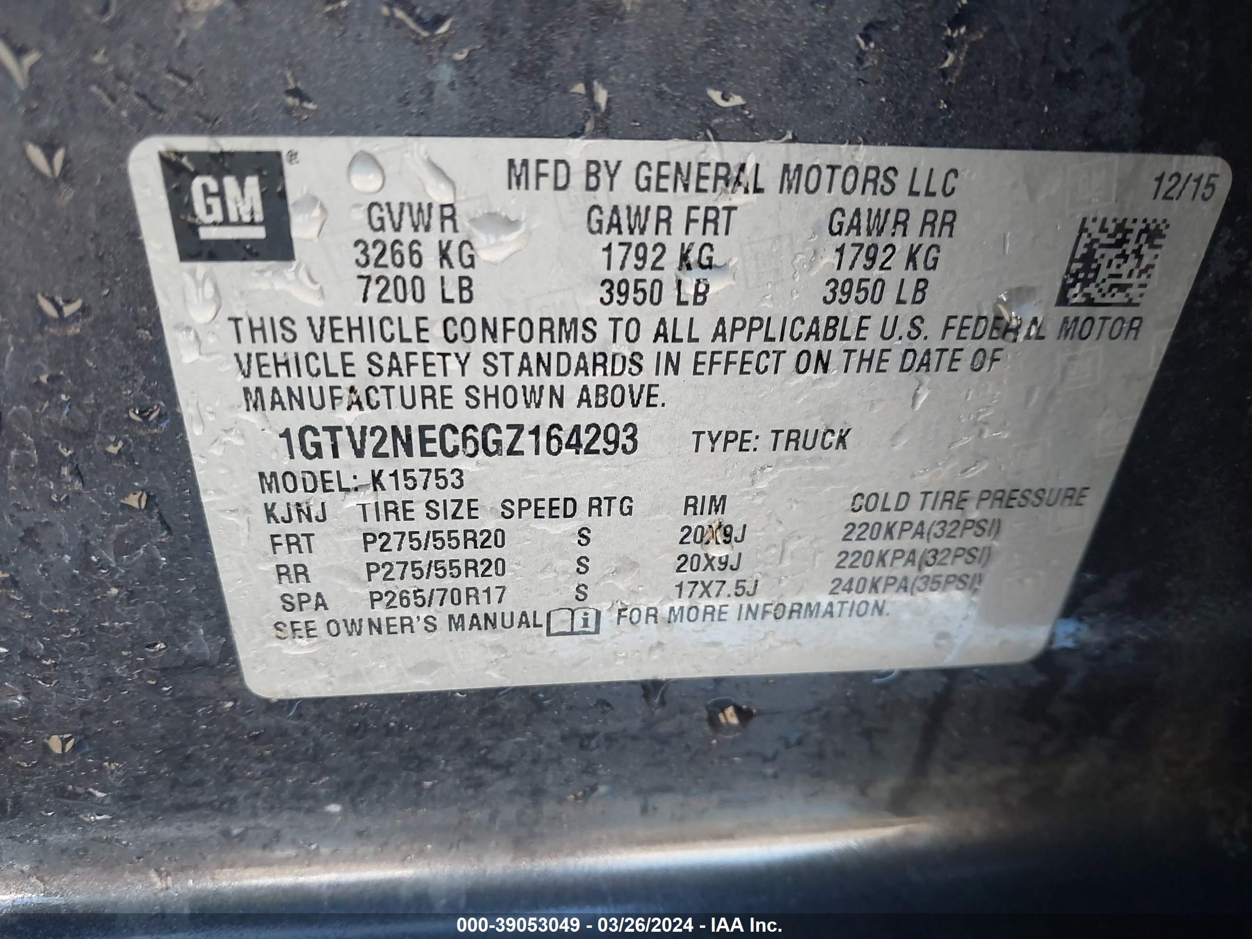 Photo 8 VIN: 1GTV2NEC6GZ164293 - GMC SIERRA 