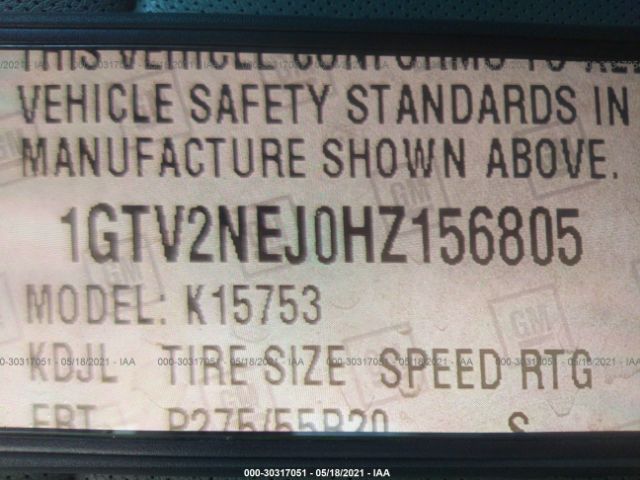 Photo 8 VIN: 1GTV2NEJ0HZ156805 - GMC SIERRA 1500 