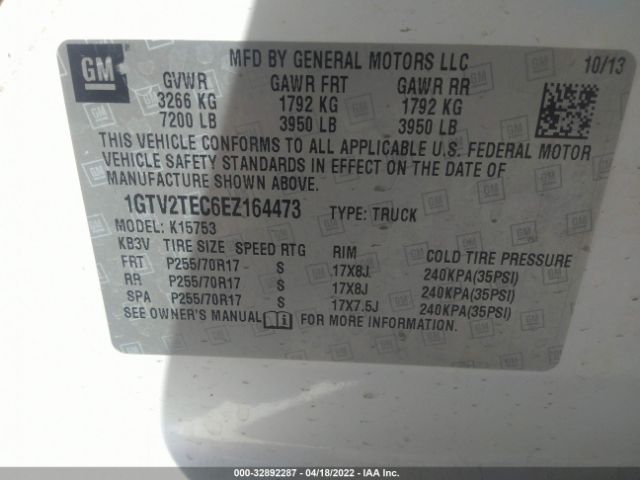 Photo 8 VIN: 1GTV2TEC6EZ164473 - GMC SIERRA 1500 