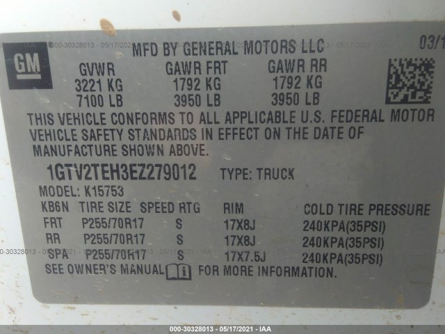 Photo 8 VIN: 1GTV2TEH3EZ279012 - GMC SIERRA 1500 