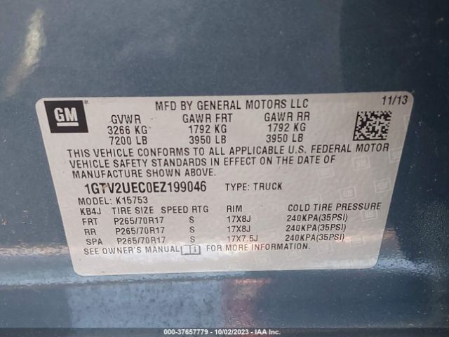 Photo 8 VIN: 1GTV2UEC0EZ199046 - GMC SIERRA 1500 