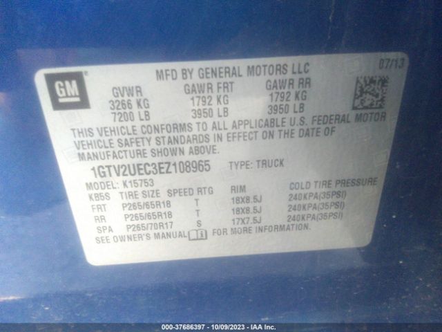 Photo 8 VIN: 1GTV2UEC3EZ108965 - GMC SIERRA 1500 