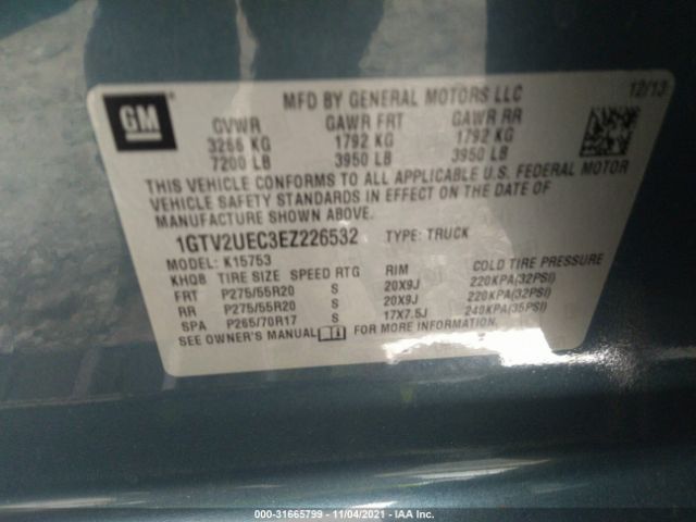 Photo 8 VIN: 1GTV2UEC3EZ226532 - GMC SIERRA 1500 