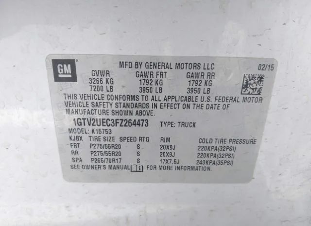 Photo 8 VIN: 1GTV2UEC3FZ264473 - GMC SIERRA 1500 