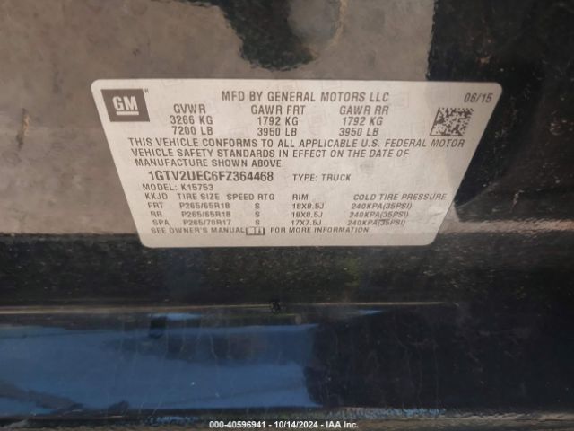 Photo 8 VIN: 1GTV2UEC6FZ364468 - GMC SIERRA 