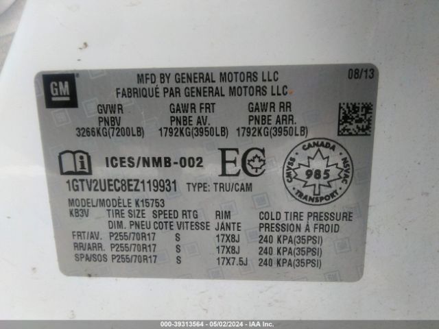 Photo 8 VIN: 1GTV2UEC8EZ119931 - GMC SIERRA 1500 