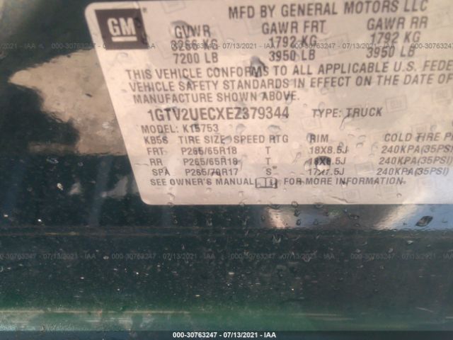 Photo 8 VIN: 1GTV2UECXEZ379344 - GMC SIERRA 1500 