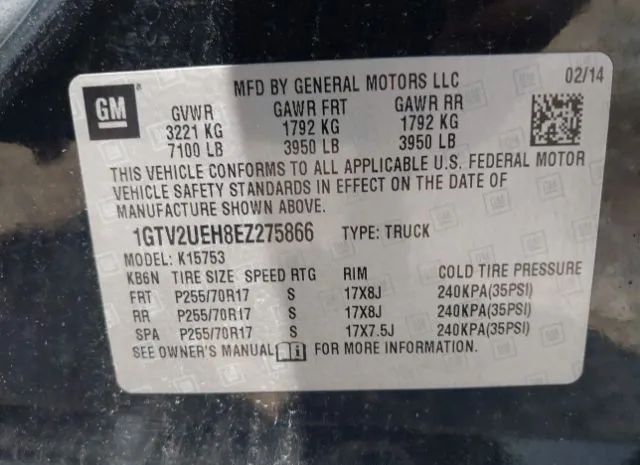 Photo 8 VIN: 1GTV2UEH8EZ275866 - GMC SIERRA 1500 