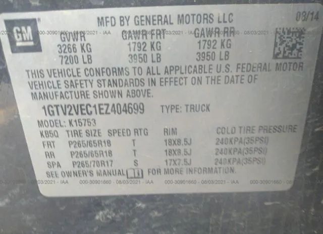 Photo 8 VIN: 1GTV2VEC1EZ404699 - GMC SIERRA 1500 