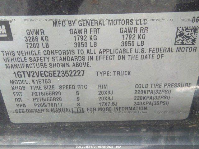 Photo 8 VIN: 1GTV2VEC6EZ352227 - GMC SIERRA 1500 