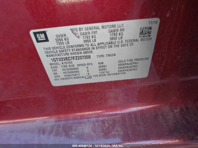 Photo 8 VIN: 1GTV2VEC7FZ207358 - GMC SIERRA 