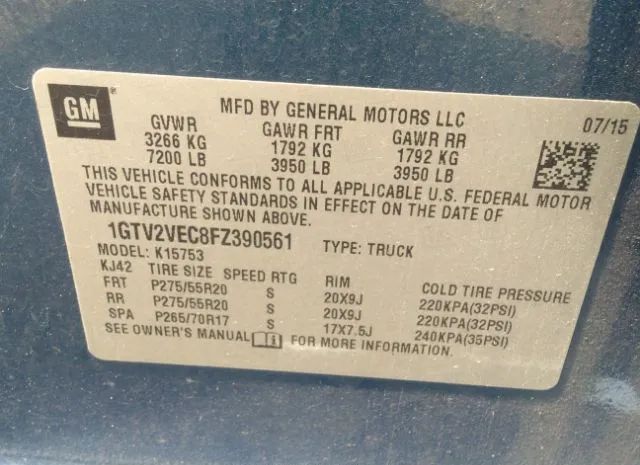 Photo 8 VIN: 1GTV2VEC8FZ390561 - GMC SIERRA 