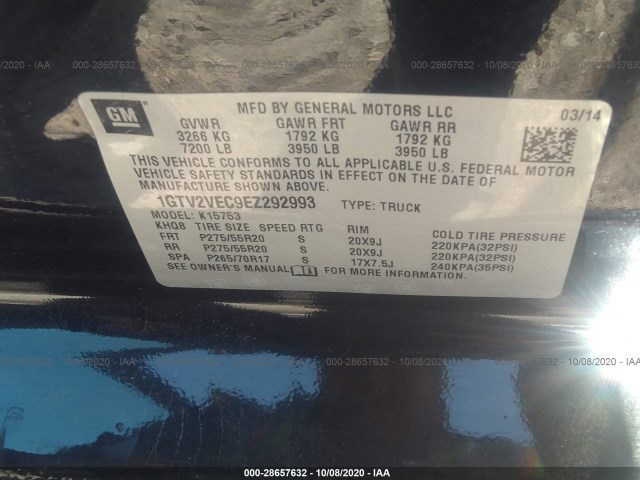 Photo 8 VIN: 1GTV2VEC9EZ292993 - GMC SIERRA 1500 