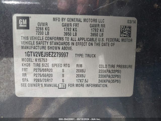 Photo 8 VIN: 1GTV2VEJ9EZ279997 - GMC SIERRA 1500 