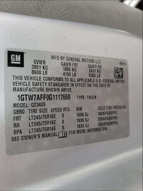 Photo 9 VIN: 1GTW7AFF0G1117668 - GMC SAVANA G25 