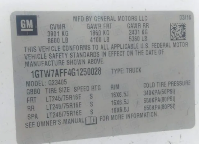 Photo 8 VIN: 1GTW7AFF4G1250028 - GMC SAVANA CARGO VAN 