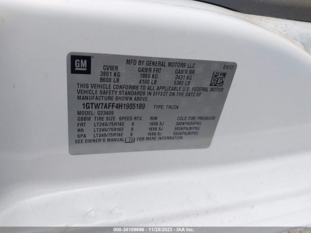 Photo 8 VIN: 1GTW7AFF4H1905189 - GMC SAVANA 2500 