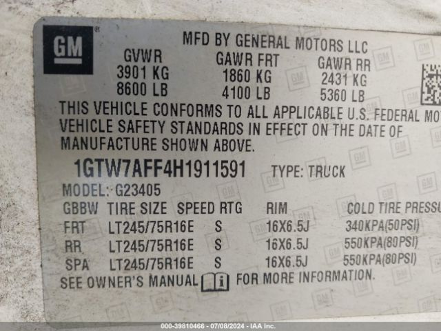 Photo 8 VIN: 1GTW7AFF4H1911591 - GMC SAVANA 