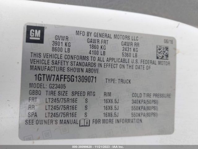 Photo 8 VIN: 1GTW7AFF5G1309071 - GMC SAVANA 2500 