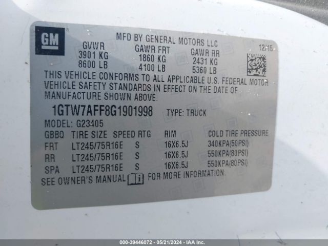 Photo 8 VIN: 1GTW7AFF8G1901998 - GMC SAVANA 2500 