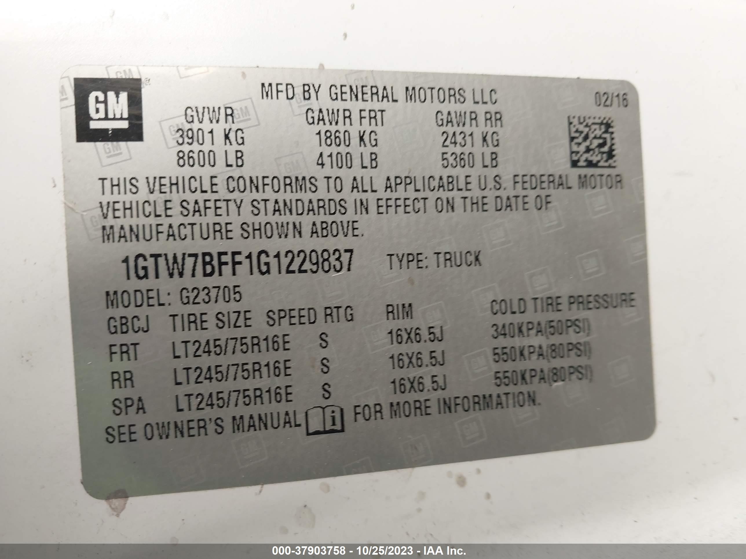 Photo 8 VIN: 1GTW7BFF1G1229837 - GMC SAVANA 