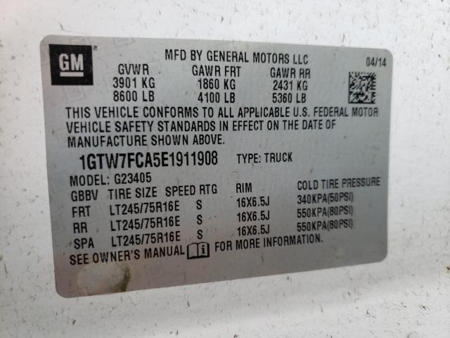 Photo 9 VIN: 1GTW7FCA5E1911908 - GMC SAVANA G25 