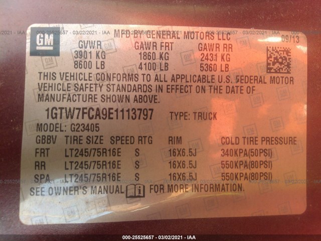 Photo 8 VIN: 1GTW7FCA9E1113797 - GMC SAVANA CARGO VAN 