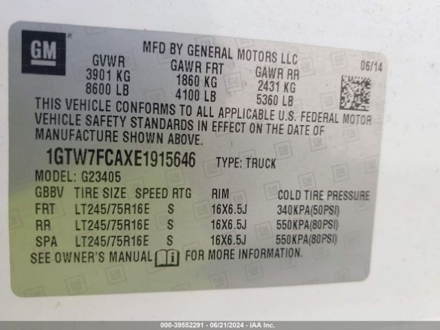 Photo 8 VIN: 1GTW7FCAXE1915646 - GMC SAVANA 