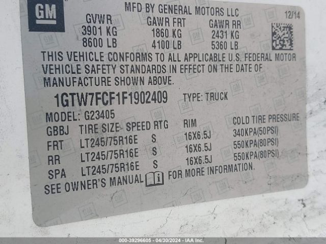 Photo 8 VIN: 1GTW7FCF1F1902409 - GMC SAVANA 2500 