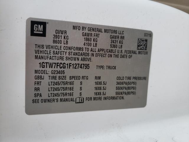 Photo 9 VIN: 1GTW7FCG1F1274795 - GMC SAVANA G25 