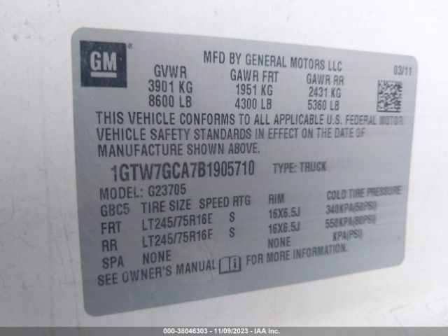 Photo 8 VIN: 1GTW7GCA7B1905710 - GMC SAVANA 2500 