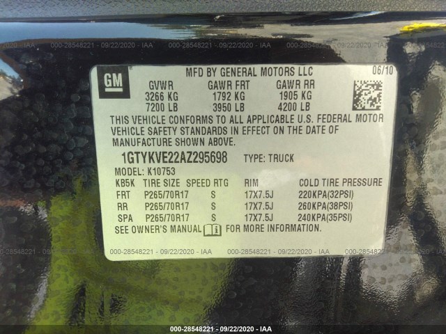 Photo 8 VIN: 1GTYKVE22AZ295698 - GMC SIERRA 1500 