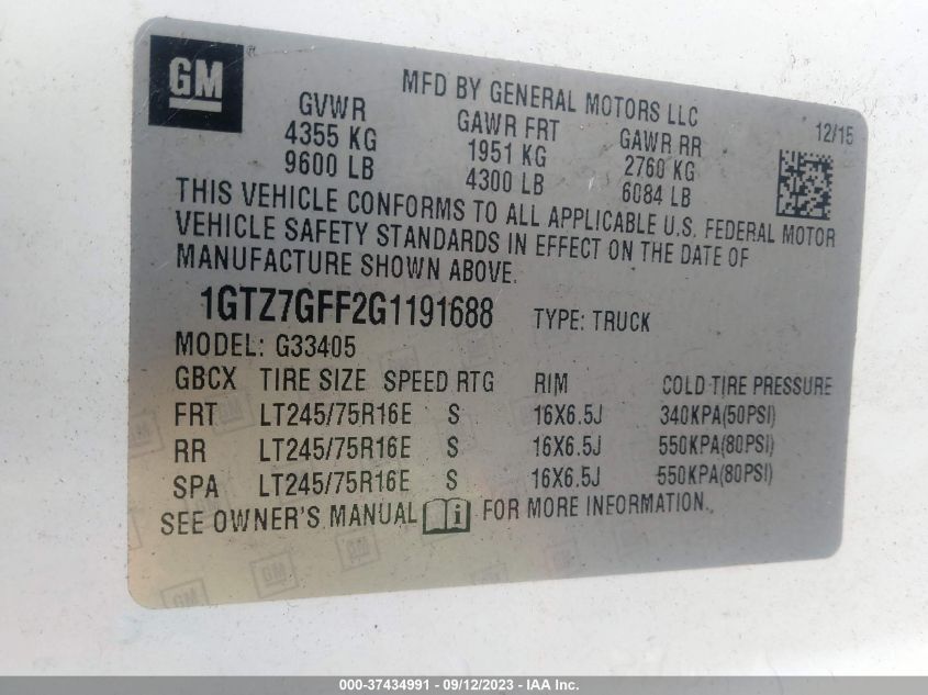 Photo 8 VIN: 1GTZ7GFF2G1191688 - GMC SAVANA 