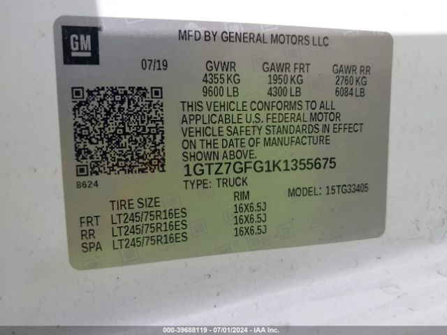 Photo 8 VIN: 1GTZ7GFG1K1355675 - GMC SAVANA 