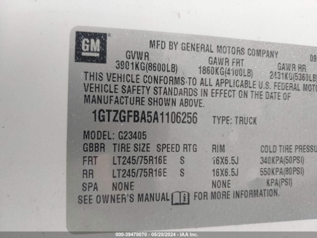 Photo 8 VIN: 1GTZGFBA5A1106256 - GMC SAVANA 2500 