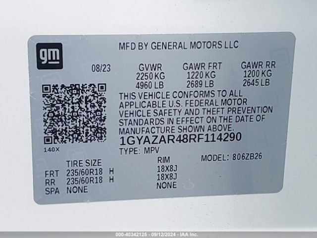 Photo 8 VIN: 1GYAZAR48RF114290 - CADILLAC XT4 