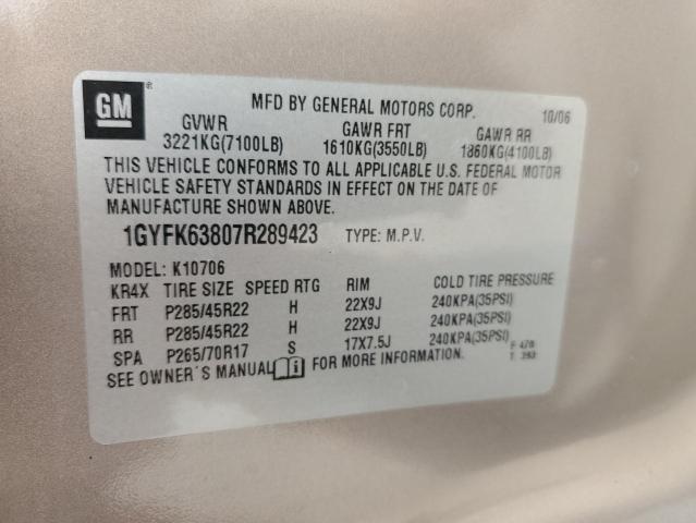 Photo 12 VIN: 1GYFK63807R289423 - CADILLAC ESCALADE 