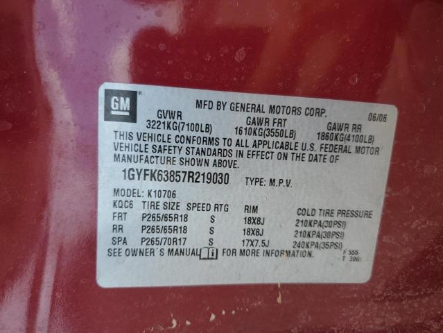 Photo 12 VIN: 1GYFK63857R219030 - CADILLAC ESCALADE 