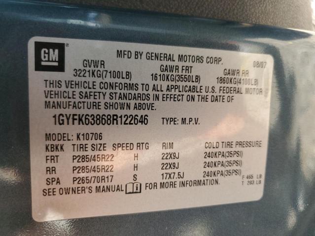 Photo 12 VIN: 1GYFK63868R122646 - CADILLAC ESCALADE L 