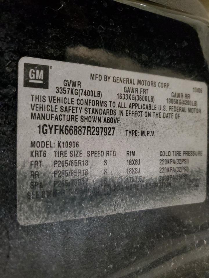 Photo 12 VIN: 1GYFK66887R297927 - CADILLAC ESCALADE 