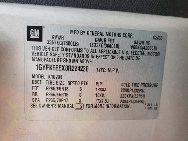 Photo 9 VIN: 1GYFK668X8R224236 - CADILLAC ESCALADE E 