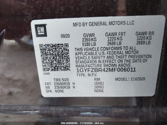 Photo 8 VIN: 1GYFZBR42MF006011 - CADILLAC XT4 