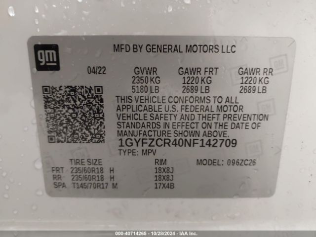 Photo 8 VIN: 1GYFZCR40NF142709 - CADILLAC XT4 