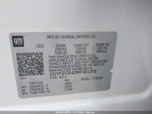 Photo 8 VIN: 1GYFZCR42MF081202 - CADILLAC XT4 