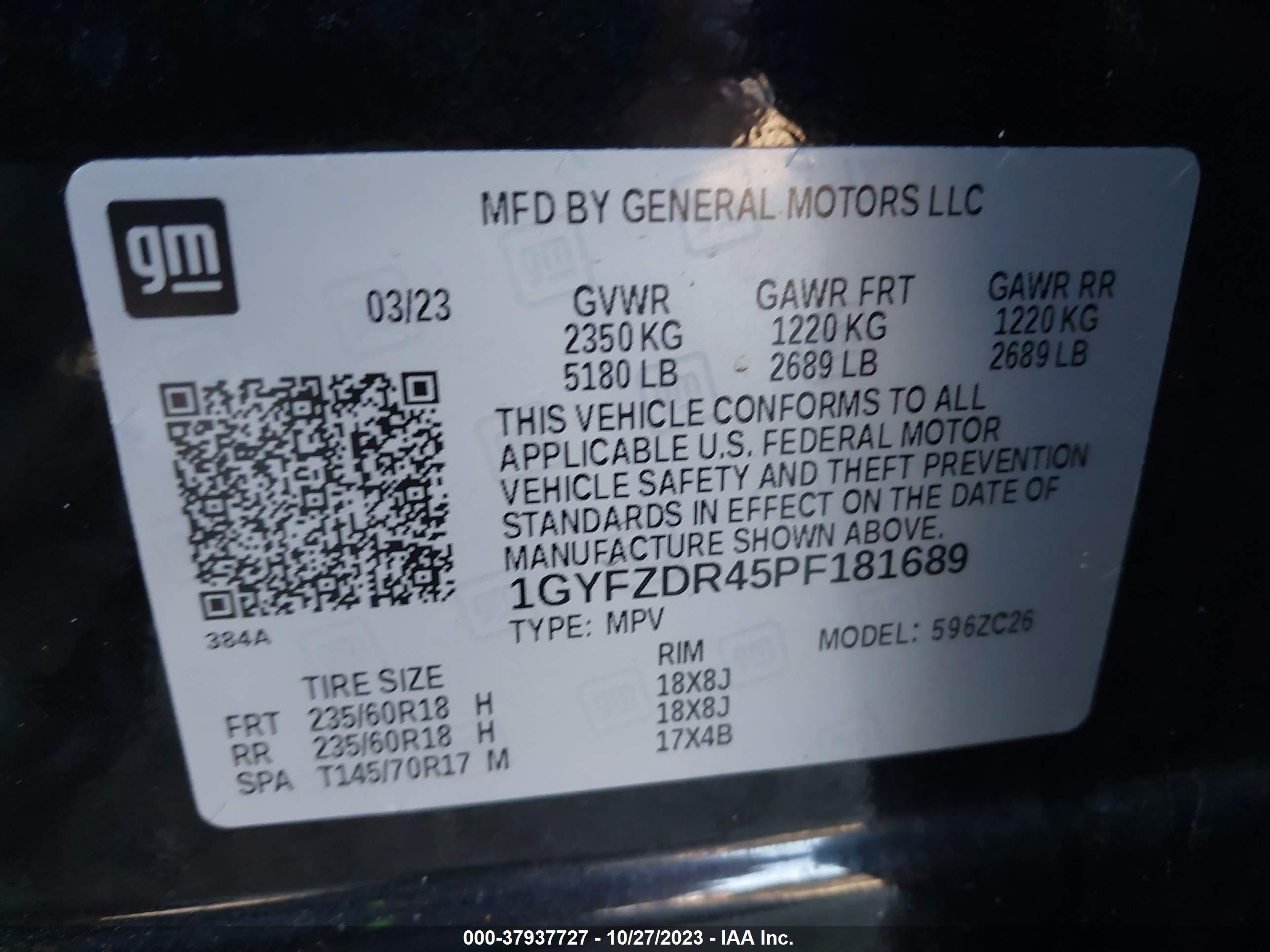 Photo 8 VIN: 1GYFZDR45PF181689 - CADILLAC XT4 