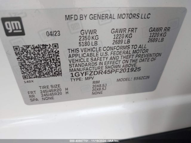 Photo 8 VIN: 1GYFZDR45PF201925 - CADILLAC XT4 