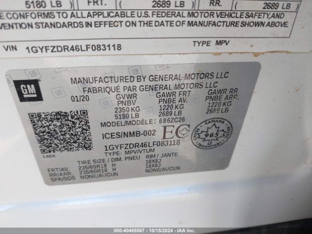 Photo 8 VIN: 1GYFZDR46LF083118 - CADILLAC XT4 