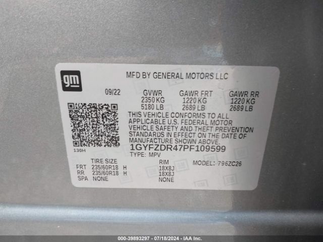 Photo 8 VIN: 1GYFZDR47PF109599 - CADILLAC XT4 