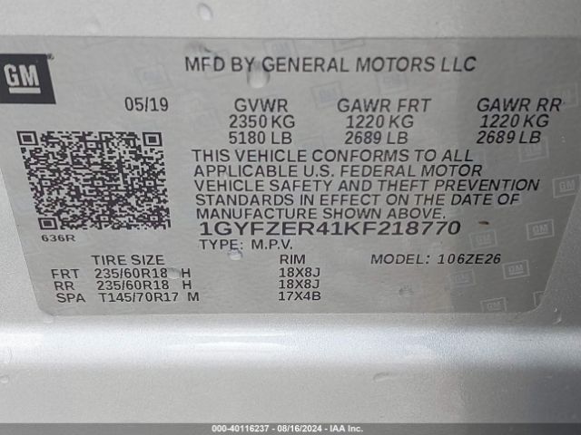 Photo 8 VIN: 1GYFZER41KF218770 - CADILLAC XT4 