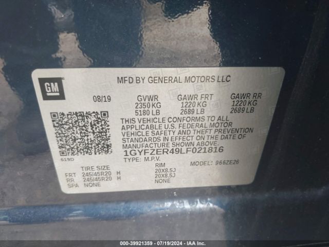 Photo 8 VIN: 1GYFZER49LF021816 - CADILLAC XT4 